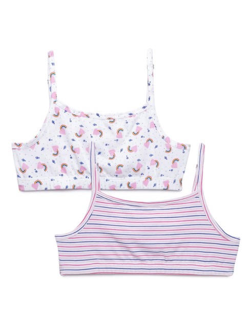 

Hopscotch White & Pink Graphic Pack Of 2 Non-Padded Non-Wired Bra