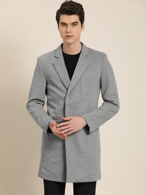 

INVICTUS Men Grey Self Design Slim Fit Blazer