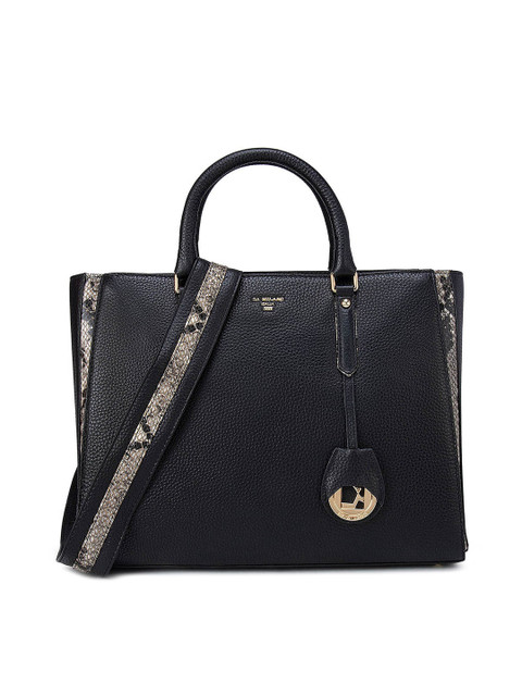 

Da Milano Black Leather Structured Handheld Bag