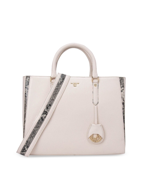 

Da Milano White Animal Leather Shopper Tote Bag with Applique