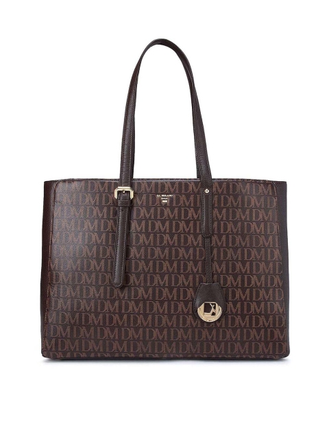 

Da Milano Brown Printed Leather Structured Handheld Bag
