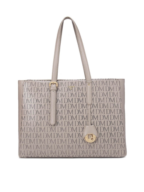

Da Milano Beige Printed Leather Oversized Structured Shoulder Bag