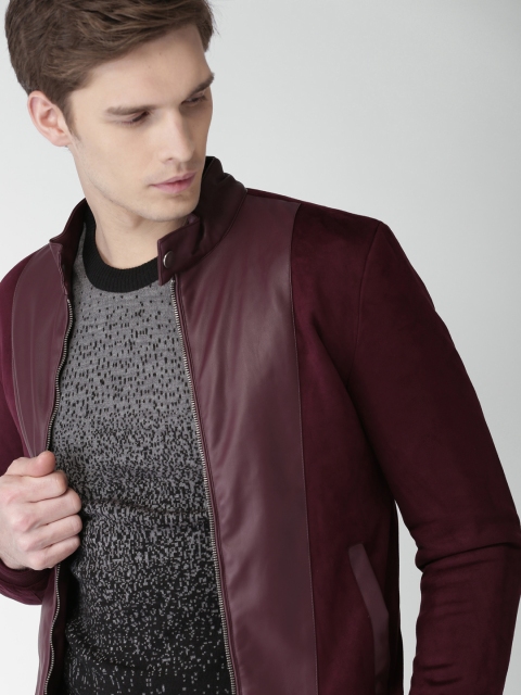 

INVICTUS Men Maroon Solid Jacket