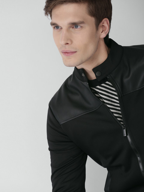 

INVICTUS Men Black Solid Jacket