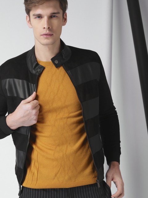 

INVICTUS Men Black Solid Jacket