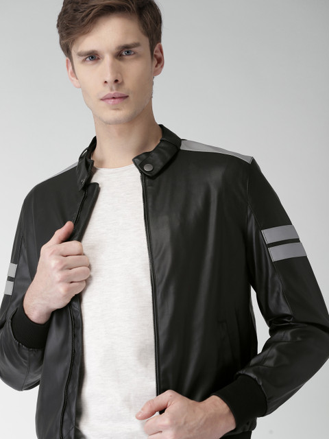 

INVICTUS Men Black Solid Bomber Jacket