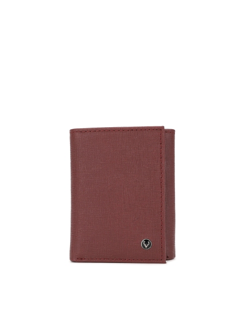 

Allen Solly Men Maroon Textured Leather Three Fold Wallet