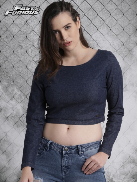 

Roadster Fast and Furious Women Blue Solid Top