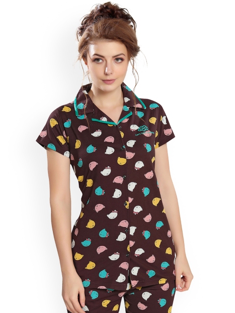 

Ever Loved Women Coffee Brown Printed Night suit