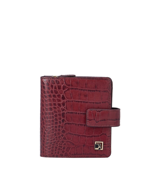 

Da Milano Women Burgundy Textured Leather Two Fold Wallet
