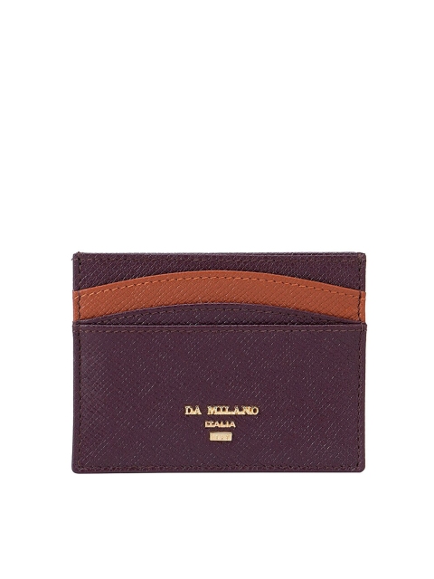 

Da Milano Women Burgundy Textured Leather Card Holder