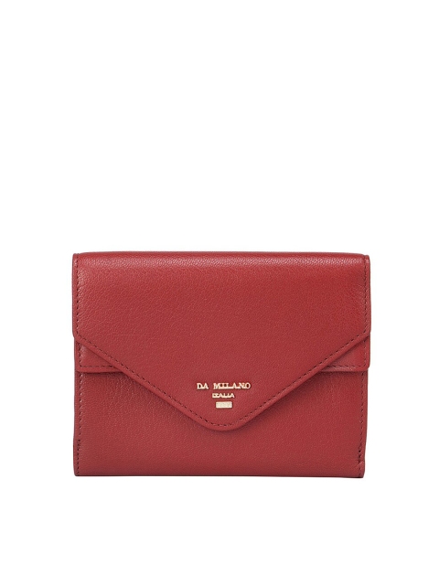 

Da Milano Women Red Textured Leather Envelope