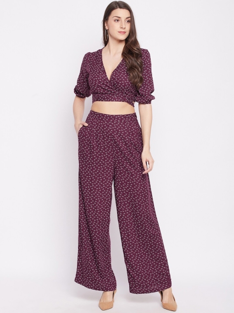 

JUNE & HARRY Women Purple & Grey Printed Co-Ords