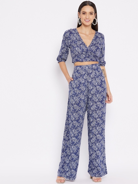 

JUNE & HARRY Women Blue & White Printed Co-Ord Set