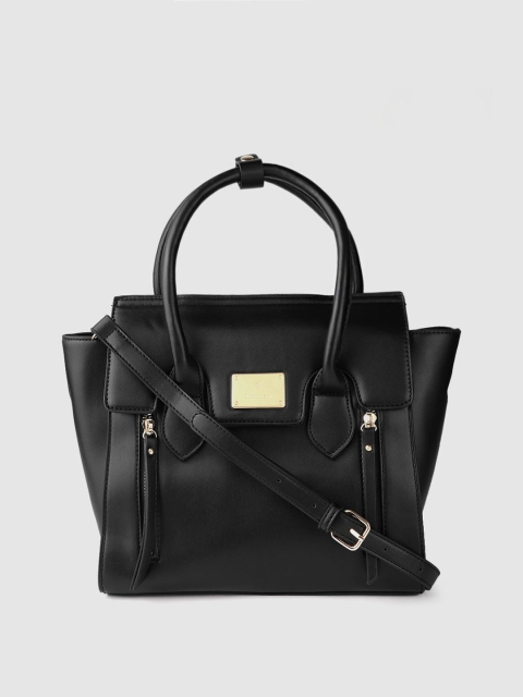 

Van Heusen Black Solid Structured Handheld Bag