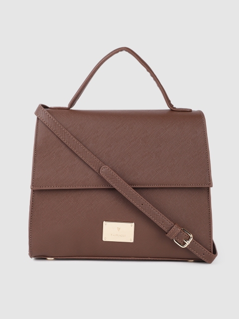 

Van Heusen Brown Solid Structured Satchel