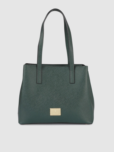 

Van Heusen Green Solid Structured Shoulder Bag