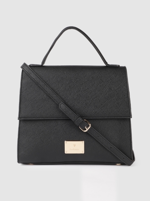 

Van Heusen Black Solid Structured Satchel