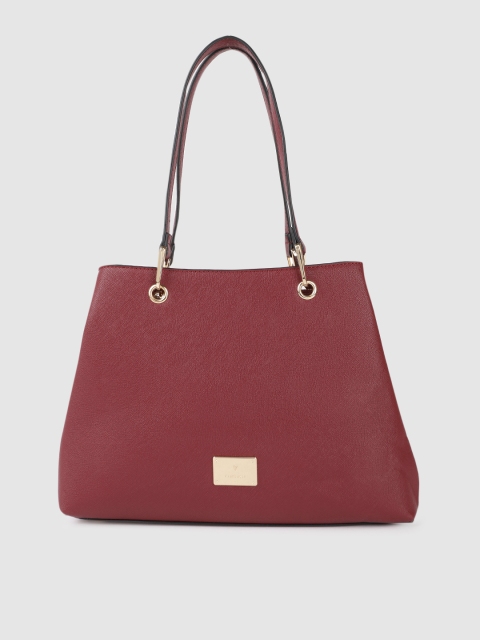 

Van Heusen Maroon Textured PU Structured Shoulder Bag