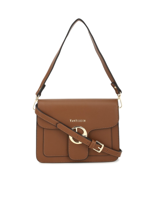 

Van Heusen Woman Brown PU Structured Satchel