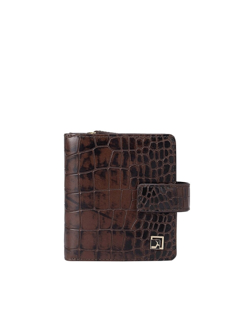 

Da Milano Women Brown Textured Leather Two Fold Wallet