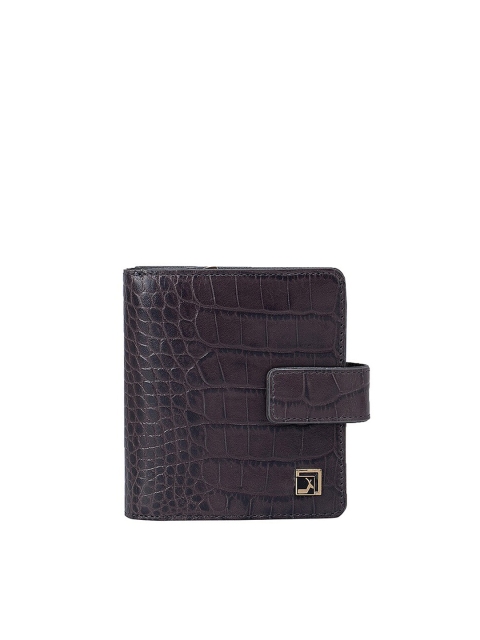 

Da Milano Women Black Textured Leather Two Fold Wallet