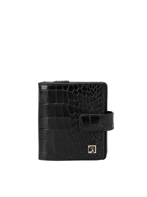 

Da Milano Women Black Textured Leather Two Fold Wallet