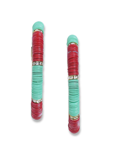 

Blisscovered Red Circular Hoop Earrings