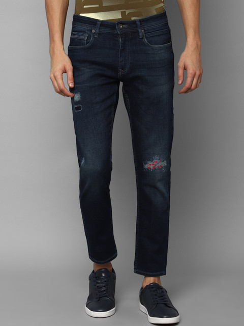 

Louis Philippe Jeans Men Navy Blue Mildly Distressed Light Fade Jeans