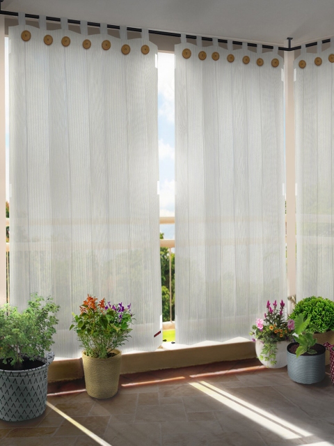 

Hippo White Set of 2 Room Darkening Long Door Curtain