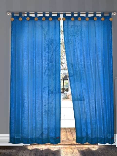 

Hippo Blue Set of 2 Room Darkening Long Door Curtain