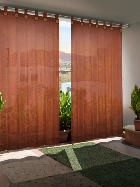 

Hippo Brown Set of 2 Room Darkening Window Curtain