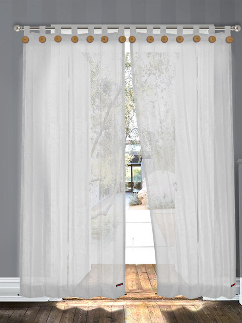 

Hippo White Set of 2 Room Darkening Long Door Curtain
