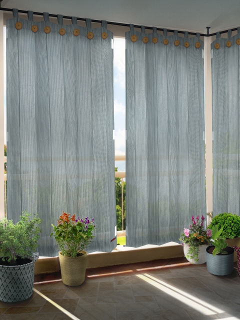 

Hippo Blue Set of 2 Room Darkening Long Door Curtain