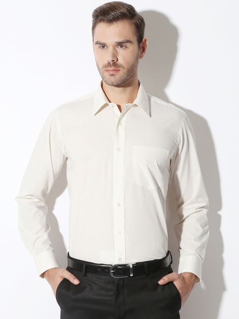 

Van Heusen Men Cream Contemporary Fit Solid Formal Shirt