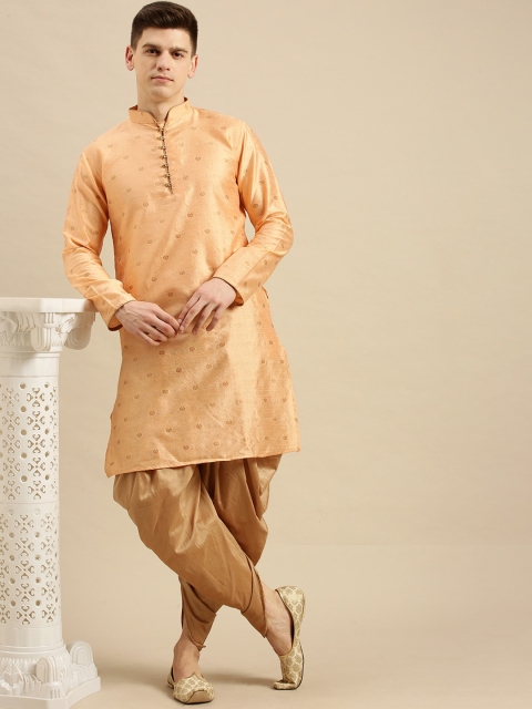 

Sanwara Men Peach-Coloured Kurta with Dhoti Pants