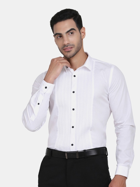 

Blackberrys Men White Slim Fit Solid Cotton Formal Shirt