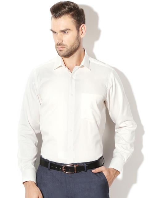 

Van Heusen Men Cream Slim Fit Solid Formal Shirt