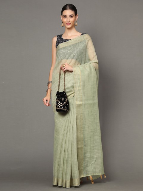 

Havida Sarees Green & Golden Checked Zari Arani Saree