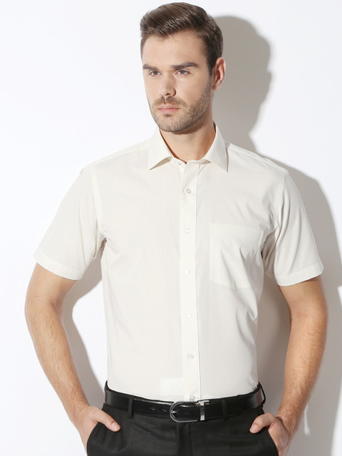 

Van Heusen Men Cream-Coloured Slim Fit Formal Shirt