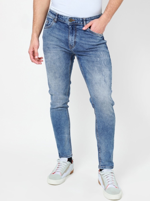 

Snitch Men Blue Skinny Fit Mildly Distressed Heavy Fade Stretchable Jeans