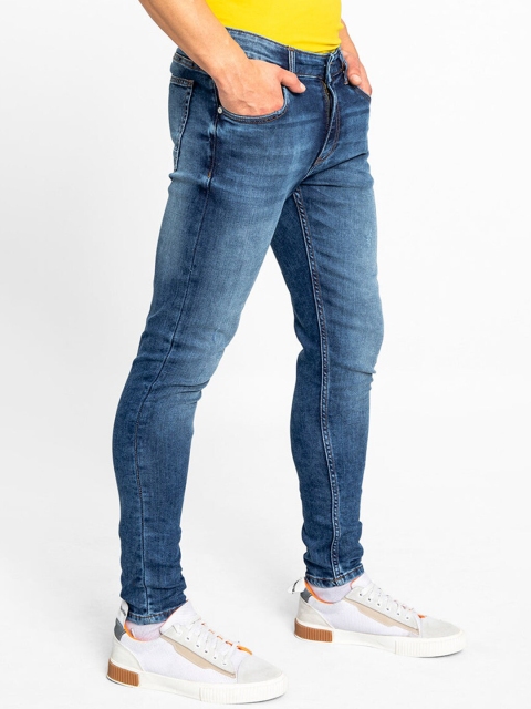 

Snitch Men Blue Skinny Fit Mildly Distressed Heavy Fade Stretchable Jeans