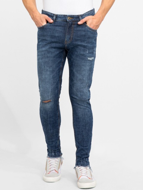 

Snitch Men Blue Skinny Fit Mildly Distressed Light Fade Stretchable Jeans