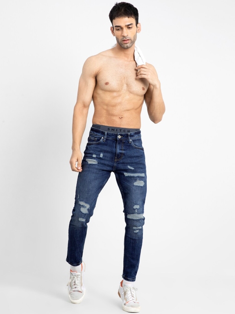 

Snitch Men Blue Skinny Fit Mildly Distressed Stretchable Jeans