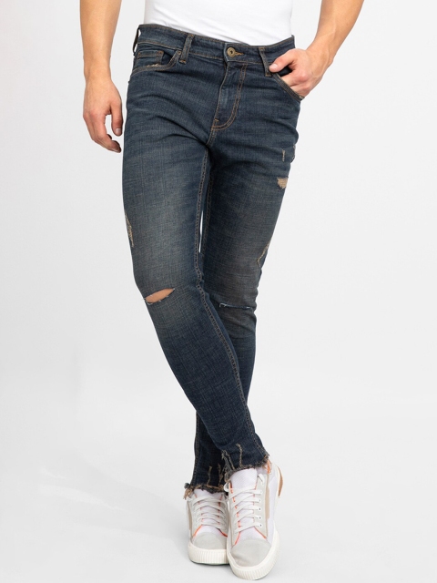 

Snitch Men Blue Skinny Fit Low Distress Light Fade Stretchable Jeans