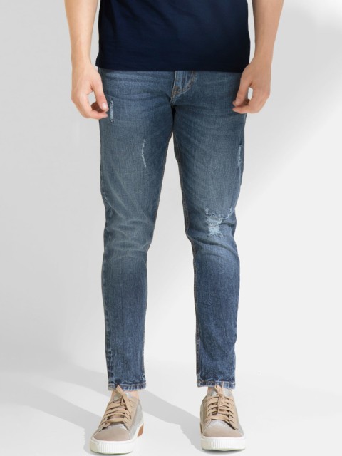 

Snitch Men Blue Skinny Fit Low Distress Light Fade Stretchable Jeans