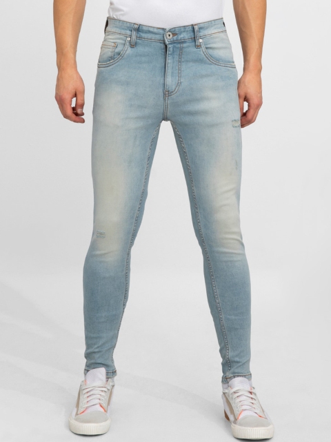 

Snitch Men Blue Skinny Fit Low Distress Heavy Fade Stretchable Jeans