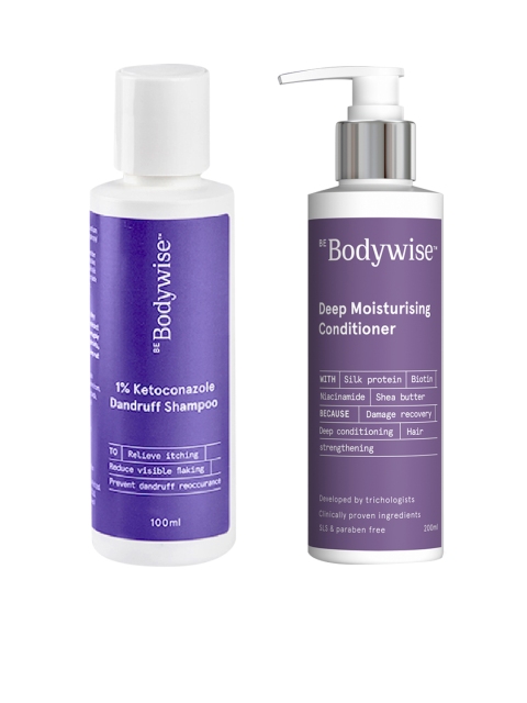 

Be Bodywise 1% Ketoconazole Shampoo 100 ml & Deep Moisturising Conditioner 200 ml, Purple