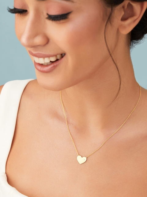 

Rubans Silver Women Gold-Plated Heart Pendant Chain