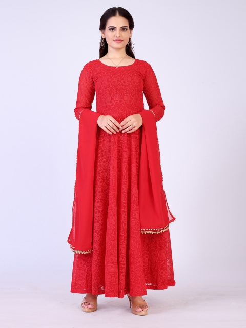 

PRENEA Red Georgette Maxi Dress